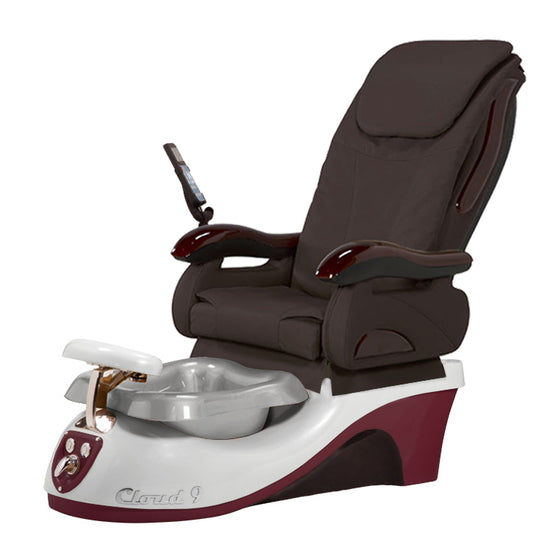 Cloud 9 Silver Burgundy Pedicure Chair