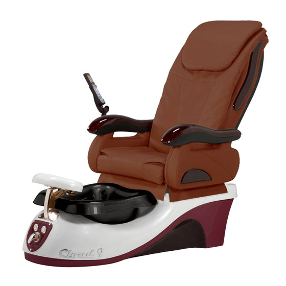 Cloud 9 Silver Burgundy Pedicure Chair