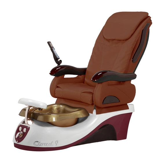 Cloud 9 Silver Burgundy Pedicure Chair