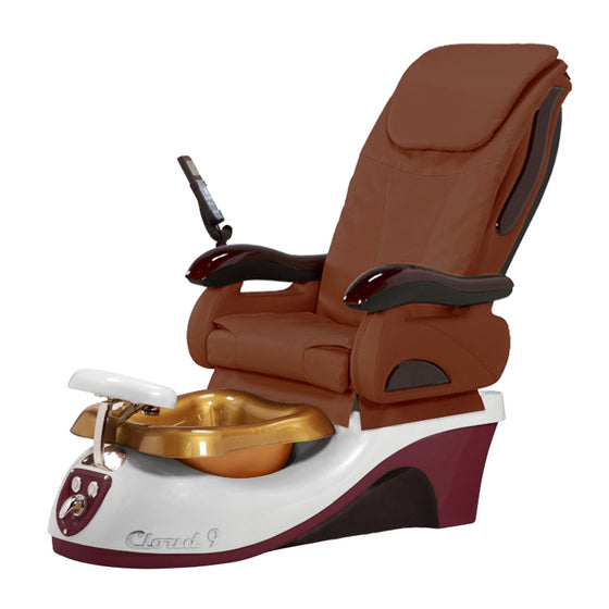 Cloud 9 Silver Burgundy Pedicure Chair