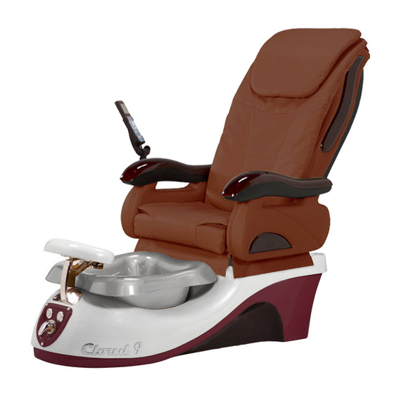 Cloud 9 Silver Burgundy Pedicure Chair