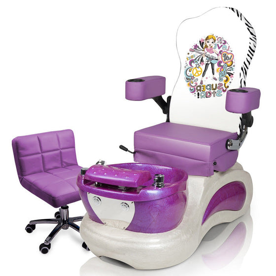 Darlington kid spa pedicure is a bright and spirited pedicure spa for kids and young teens, featuring a kid-friendly design with advanced spa technology. A wonderful addition to any salon that lets you host birthday parties, princess parties, and parent-child spa days.