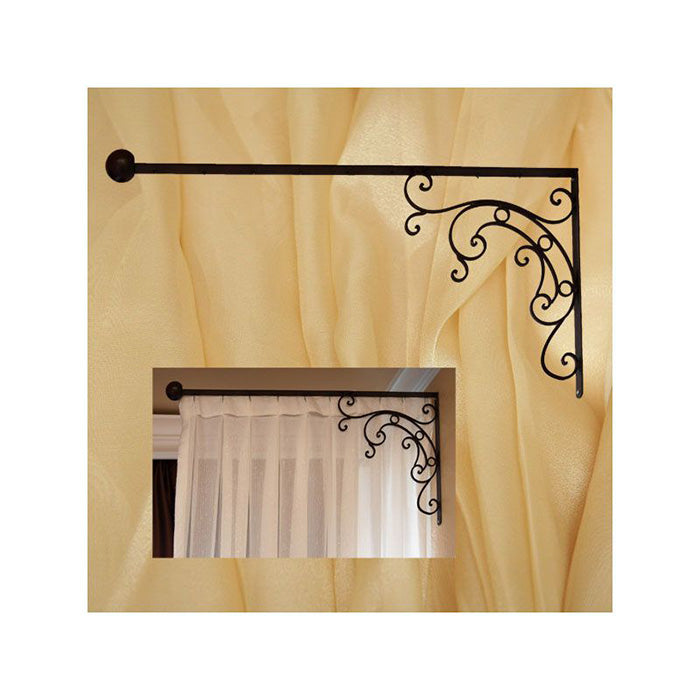 Rust Iron Scroll Salon Drapery Rod