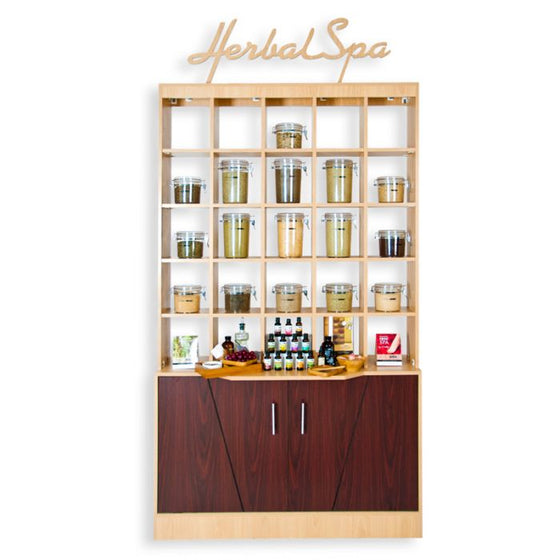 Double Herbal Salon Display Case | Nail Marketplace
