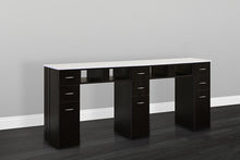  White Granite Top Double Nail TableWhite Granite Top Double Nail Table