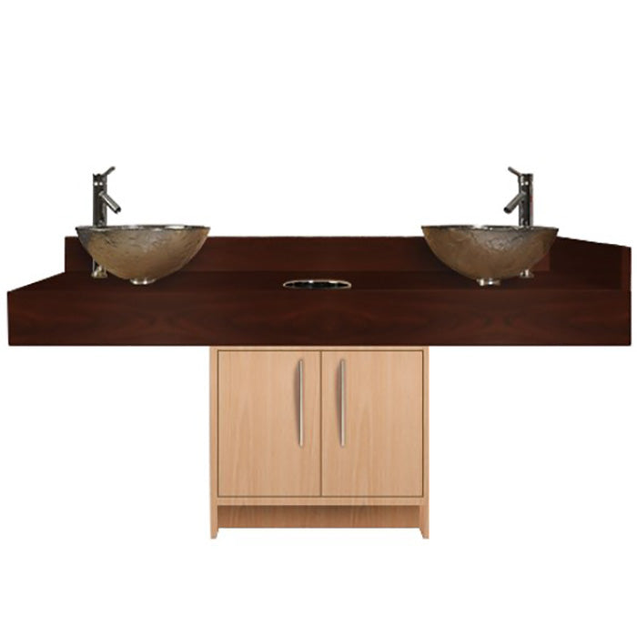 Contemporary Island Sink with Glass Bowl