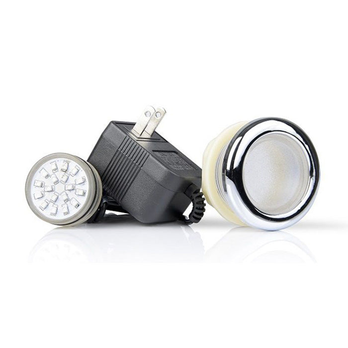 SMD LED Spa Light Set with 18-bulb multicolor light unit, transformer, housing, and gasket for pedicure spa basins