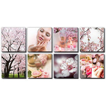  Pink Cherry Blossom Ensemble Canvas Mural