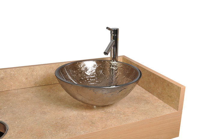 Contemporary Island Sink with Glass Bowl